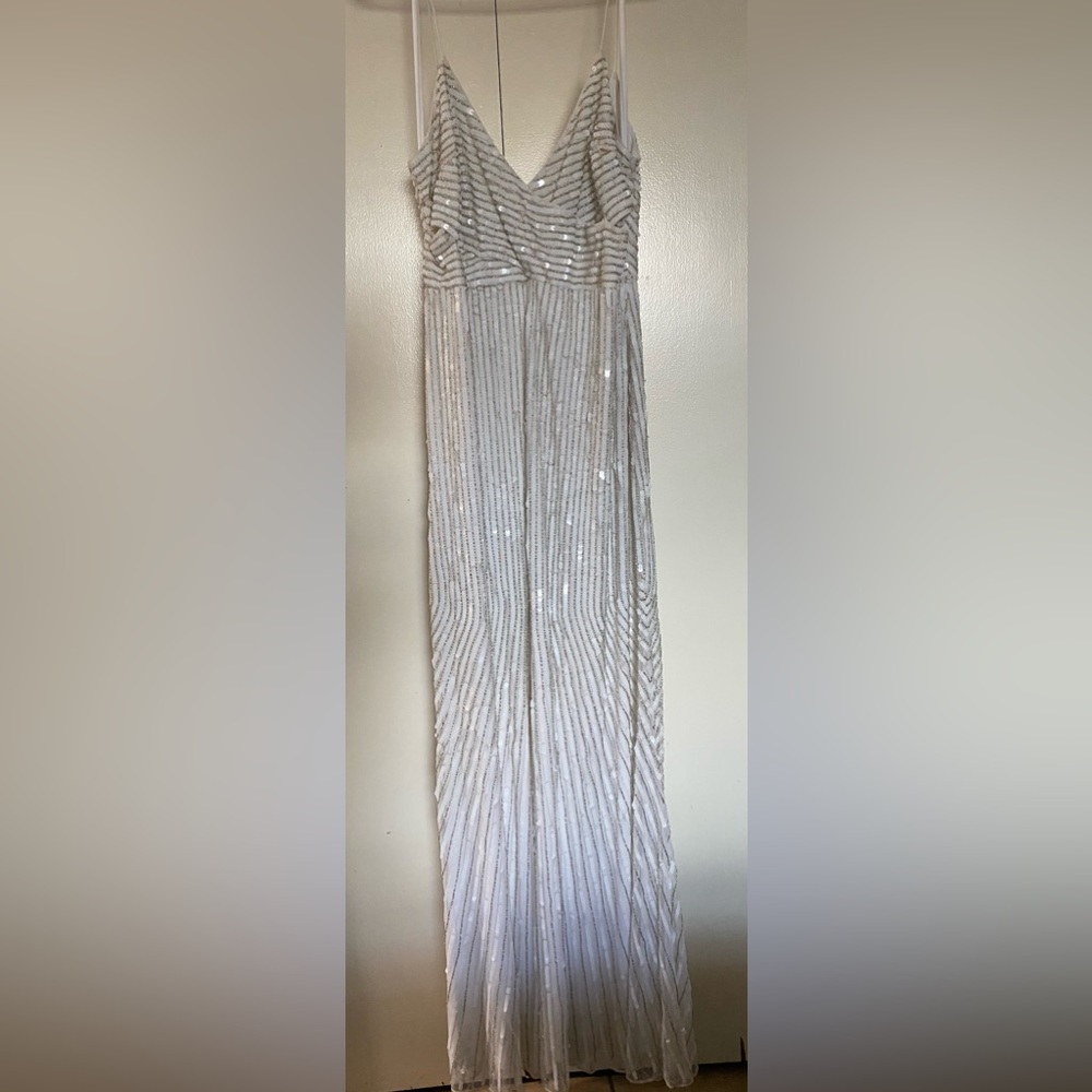 Beatiful white beaded long dress. Worn once. Non smoking home